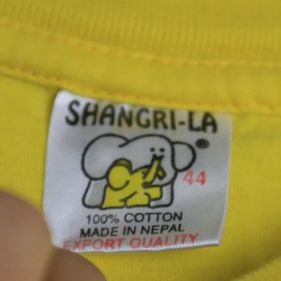 Vintage Shangri-La Short Sleeve Yellow Short Sleeve T-shirt Size 44 - Picture 6 of 6